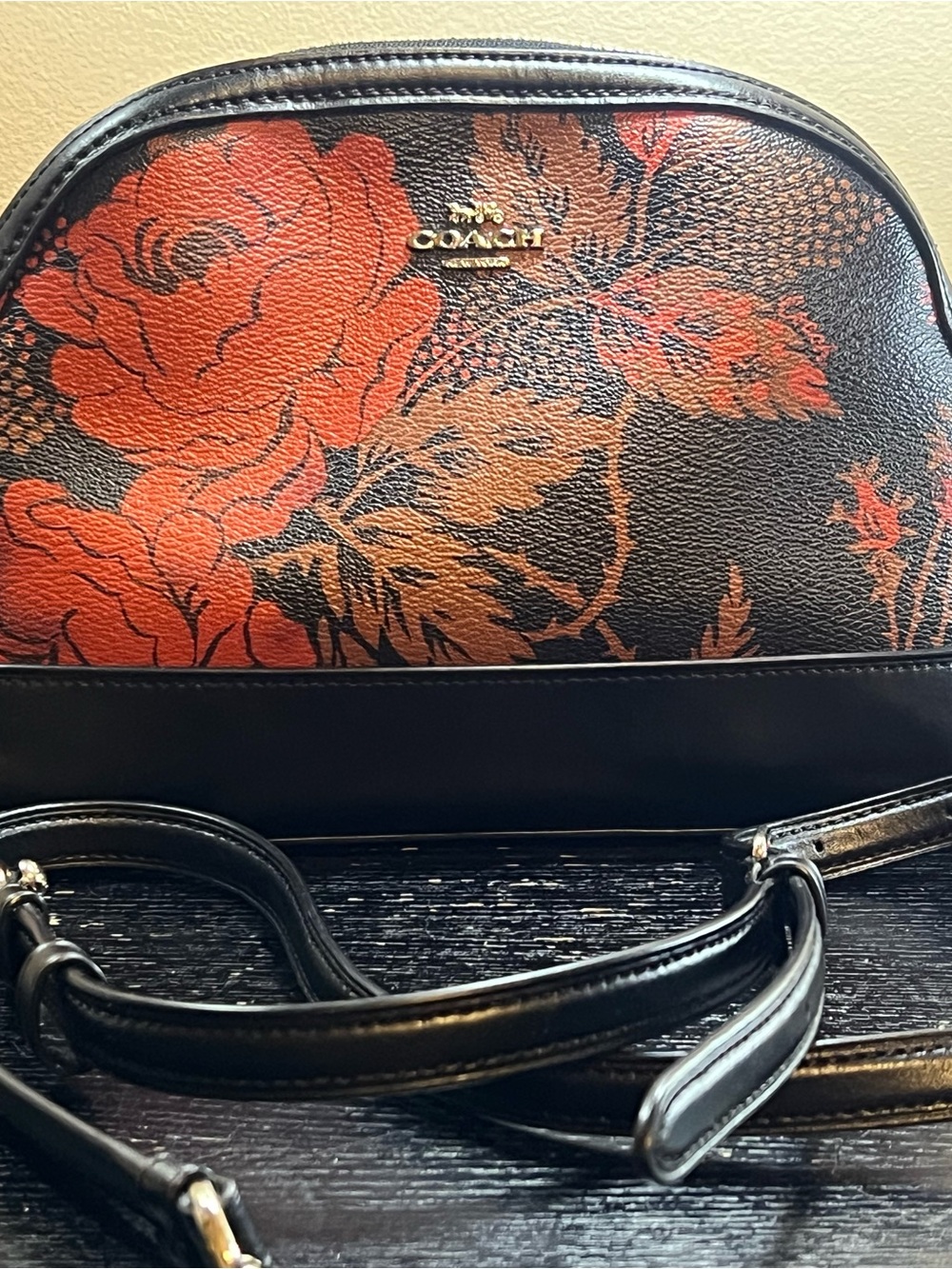 Coach Dome crossbody thorn and roses print